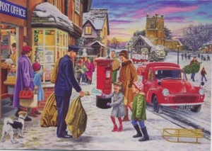 Morris Minor Van 1960s Royal Mail Nostalgic Traditional Christmas Xmas Card - Picture 1 of 1
