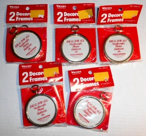 VTG Lot (10) Westex ROUND Frames Gold Tone Cross Stitch Needle Craft Pictures - Picture 1 of 4
