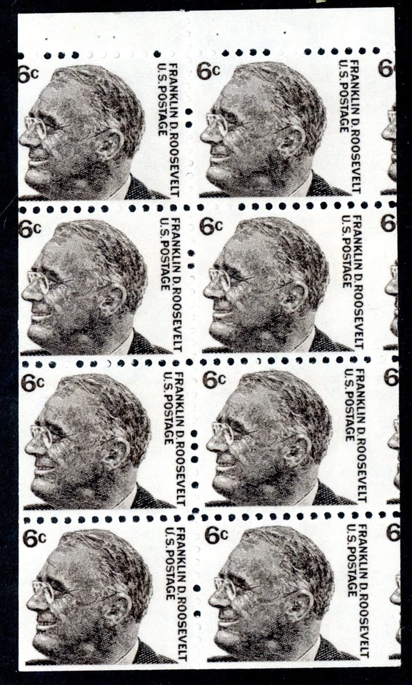 EFO 1284b MISCUT PANE THAT SHOWS EXTRA ROW OF "6" cent VALUES. - Image 1 of 1