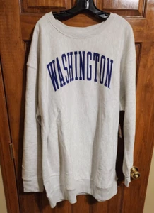 Champion Men's Washington Huskies Arch Reverse Weave Sweatshirt Gray 3X TALL - Picture 1 of 6