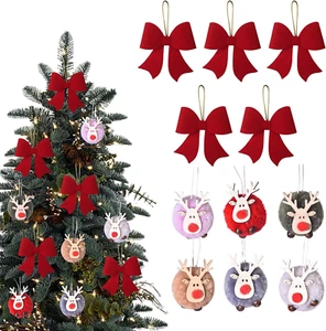 11 Stück Weihnachtsbaum Anhänger,Weihnachtsanhänger Elch Deko,Christbaumschmuck - Bild 1 von 7