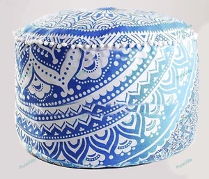 Ottoman Chair Pouf Stool Mandala Handmade Pouffe Poof INDIEN Decor - Picture 1 of 12