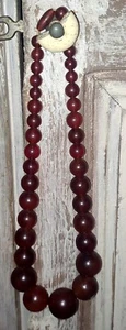 Antique collier d' ambre  Rouge Orange Amber Bakelite 111gr L:55cm - Bild 1 von 9