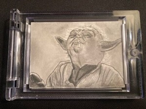 STAR WARS YODA RAISING THE X-WING ARTIST SKETCH CARD MARK A. EISENHOWER 1/1 !