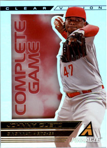 2013 Pinnacle Clear Vision Pitching Complete Game Baseball Card #9 Johnny Cueto