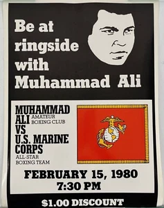 1980 Muhamad Ali vs. U.S. Marine Corps All-Star Boxing Team 15" x 20" Poster - Picture 1 of 1