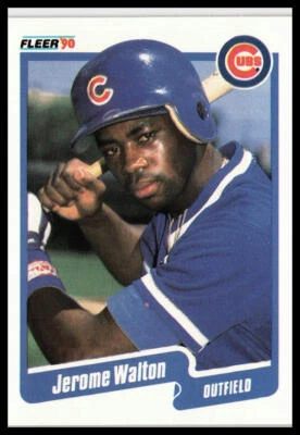 1990 Fleer #44a Jerome Walton Chicago Cubs - Image 1 of 2