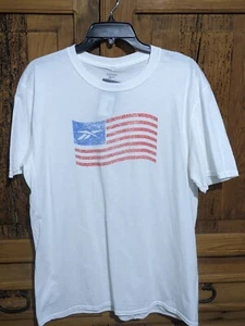 Reebok American Flag T-Shirt Herren Large weiß SS neu mit Etikett - Bild 1 von 5