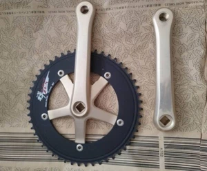 SUGINO PISTA Crank 165mm NJS Certified + ZEN Chain Ring 51T Keirin Track - Picture 1 of 9