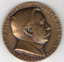 1925 Belgium Medal Issued to Honor A. Emile Gallemaets, engraved by Jul Lagae