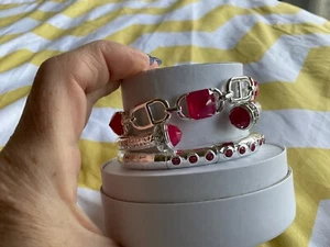 Bomb Party Spring 2025 Stacks, ST37369, Checkmate Baby-Silver Pink bracelets - Picture 1 of 5