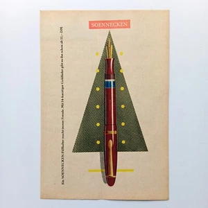 1954 Soennecken Füllhalter Fountain Weihnachten Werbeanzeige Reklame Advertising - Picture 1 of 1
