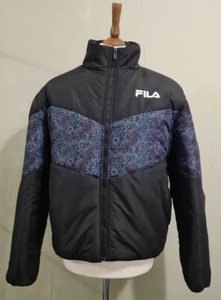 Fila FW21SPW153 Kendal Colour Block Padded Puffer Jacket Black Size Large - Picture 1 of 10