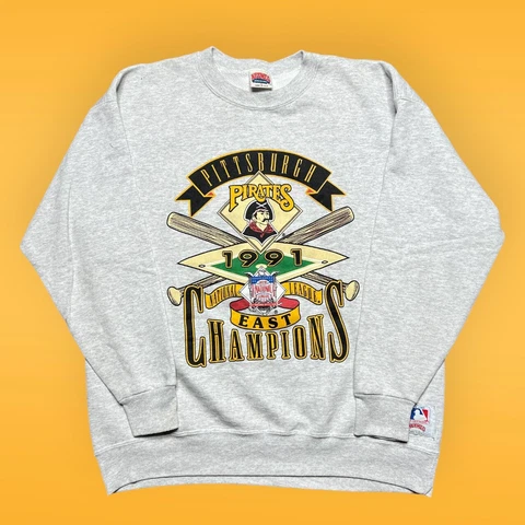 Vintage Pittsburgh Pirates Crewneck Sweatshirt 1991 East Champs Nutmeg Mills XL Cover