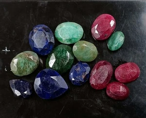 Lote de 25S de mezcla de piedras preciosas certificadas zafiro esmeralda rubí natural oferta viernes 100 quilates - Imagen 1 de 7