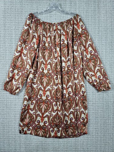 Abito MICHAEL Michael Kors oro multicolore paisley raso a tracolla XL