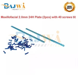 Maxillofacial 2,0mm 24H Platte (2 Stück) mit 40 Schrauben Meise Veterinär - Bild 1 von 3