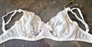 34C The Escante Collection Sheer Unlined Lace Underwire Balconette Bra - Picture 1 of 4