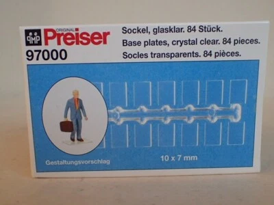 Preiser Sockel für Figuren 97000 glasklar 10x7mm H0 1:87 OVP 84St