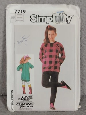 Pattern Simplicity Sewing Vintage 7719 Sz Medium TUNIC TOP STIRRUP PANTS UNCUT - Image 1 of 4