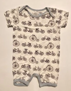 NWOT BESTAROO Shortie Romper Shortall Bicycle Bike Blue Trim Soft Modal 18-24 M - Picture 1 of 5