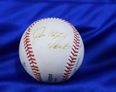 Jim Catfish Hunter JSA Coa Autograph League Signed BasebaLL - Image 1 of 2