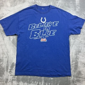 Vintage 2007 Superbowl XLI Indianapolis Colts T-Shirt Herren Gr. XL * Believe Blue - Bild 1 von 6