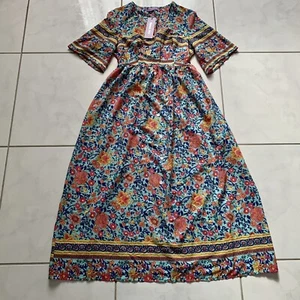Siena Joy Womens Dress Short Sleeve Size 10 Blue Floral - Bild 1 von 11