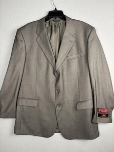 Caravelli Blazer Mens 44R Taupe 3 Button Notch Lapel Suit Jacket Superior 150's - Picture 1 of 18