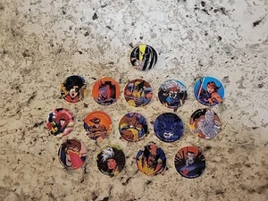 Lotto 14 tappi latte SlamCo X-Men Pogs 1994 con sbattitore vintage RARI SPEDIZIONE VELOCE  - Foto 1 di 2