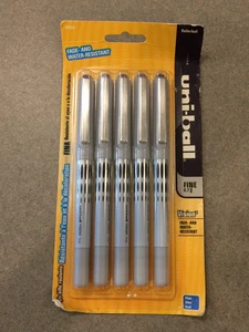 Paquete de 5 bolígrafos uni-ball Vision Fine 0,7 mm azules Uniball - ¡Nuevos! - Imagen 1 de 2