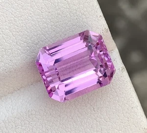 VVS 8,55 quilates piedra preciosa de kuncita rosa natural corte esmeralda de Afganistán - Imagen 1 de 2