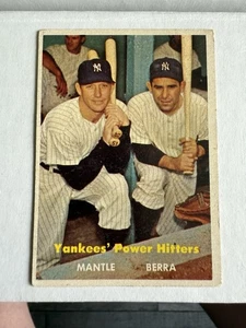 1957 Topps Yankees Power Hitters Berra / Mantle - Picture 1 of 2