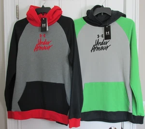 NEW YOUTH BOYS UNDER ARMOUR RIVAL SCRIPT COLORBLOCK FLEECE LINED HOODIE XL - Picture 1 of 7