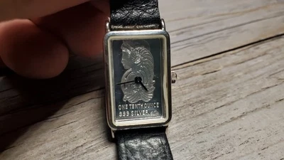 Vintage Fortuna Milor 999 Pamp Suisse 1/10th OZ Bar Watch 925 Sterling Case - Image 1 of 4