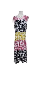 Vestido Ruby Rd Floral Multicolor Talla Grande Sin Mangas Elástico Asimétrico - Imagen 1 de 9