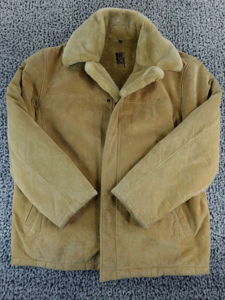 Chaqueta Abrigo Robert Comstock Expedition Cuero Imitación Piel Forrada Tostado Para Hombre Talla XL Foto 1 de 4