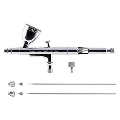 Airbrush Kit Dual-Action Gravity Fluid Cup 1/4 oz 0.38 & 0.5mm Nozzles Art Paint - Image 1 of 4