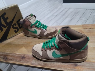 Nike SB Dunk High Premium Tweed Clásico Verde Madera Cubierta 313171-231 Talla 11.5  Foto 1 de 4