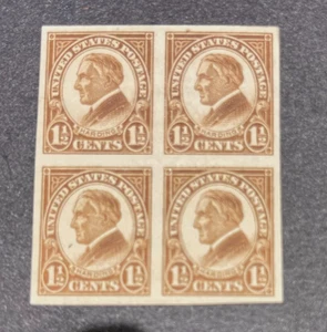 mystamps, US Stamps 631 block of 4, imperforate, MNH, 1927  post-office-fresh - Bild 1 von 2
