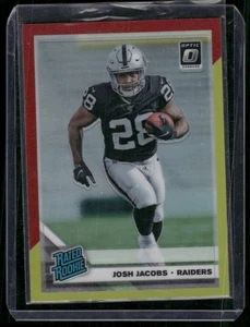 Josh Jacobs 2019 Panini Donruss Optic Red Yellow Prizm Rated Rookie #158 - Picture 1 of 2