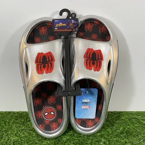 Spiderman Slides Metallic Silver Mens Size 9 Ground Up - Picture 1 of 11