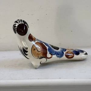 Tonala Bird Hand Painted Mexican Pottery Vintage Folk Art Duck Pigeon Bird - Picture 1 of 18