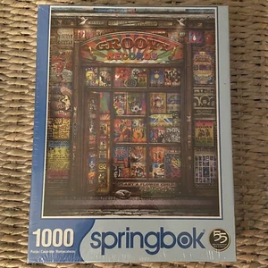 New Springbok Groovy Records 1000 Piece Jigsaw Puzzle Hendrix Pink Zeppelin - Picture 1 of 4