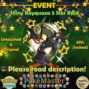 ✨Shiny Rayquaza 5 Star Raid EVENT 6IV✨Pokémon Scarlet Violet HOME (💯Legal) - Picture 1 of 4