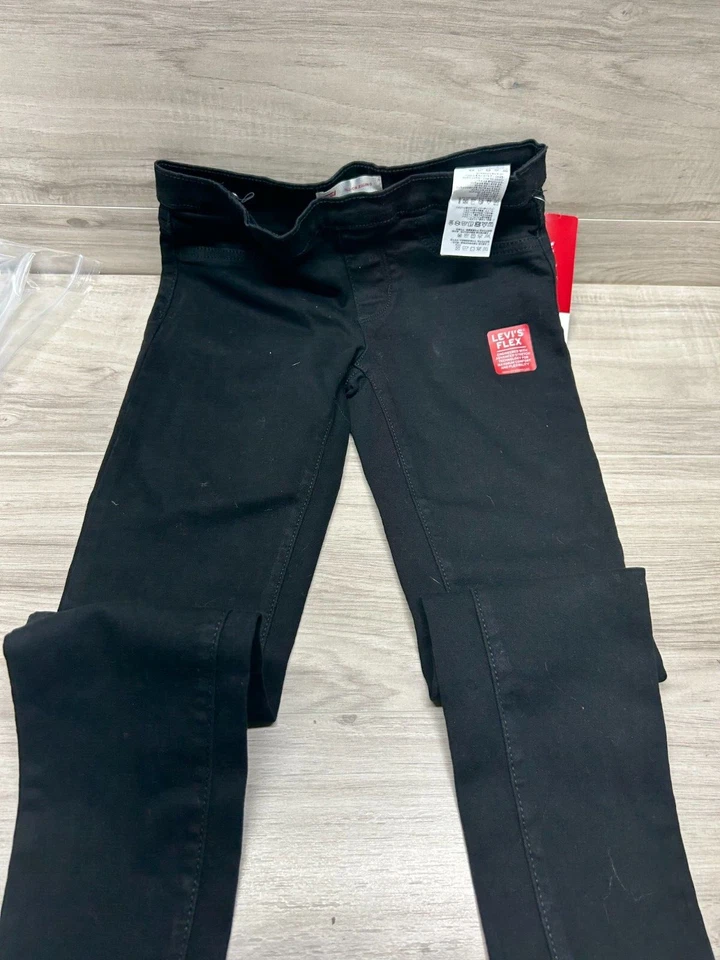 Levi's Kids Girls Black Classic Pull-On Denim Jeggings Pants Size 10