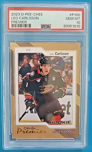 2023-24 Leo Carlsson OPC O-PEE-CHEE Premier #P100 Rookie RC PSA 10 GEM MINT - Picture 1 of 3