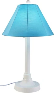 Patio Living Concepts 34" Table Lamp - White Base With Canvas Aruba Sunbrella - Picture 1 of 5