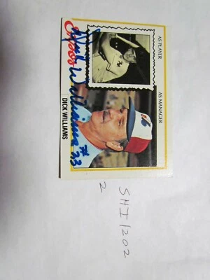 1978 Topps Dick Williams Signed Baseball Card JSA Auction Certified - Image 1 of 2
