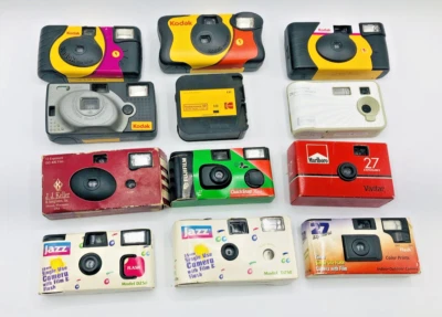 Lote 12 Cámaras Desechables De Colección Sin Desarrollar Kodak Kodachrome 35mm Surtidas Usadas Foto 1 de 4